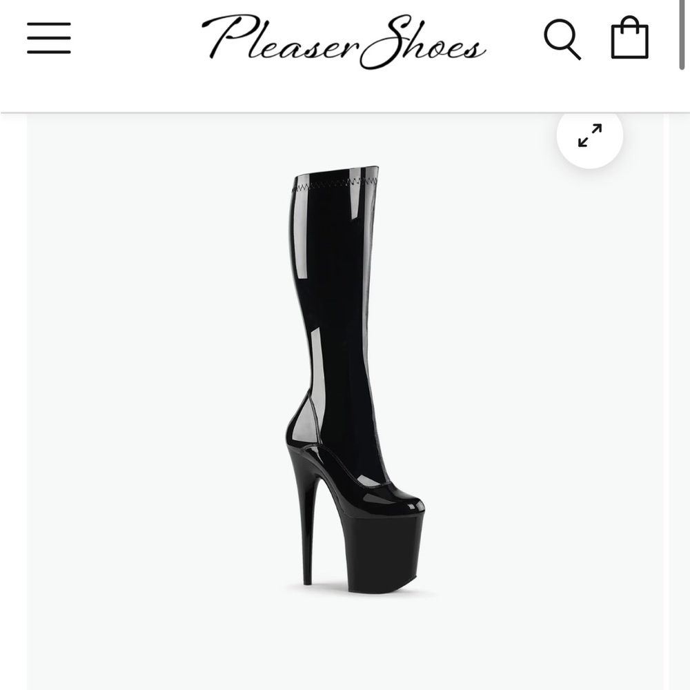 Pleaser Black Platform Stiletto Boots 8” flamingo
